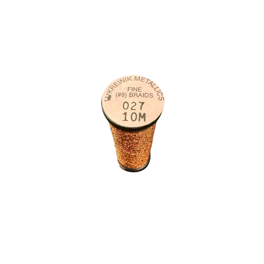 Kreinik Fine #8 Braid Thread Unisex 10M Orange New Metallic Embroidery 027